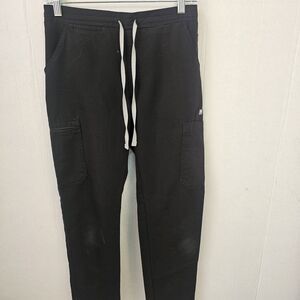 Figs Technical Collection Black Scrub Pants Sz Small Straight Leg Comfort Q0305